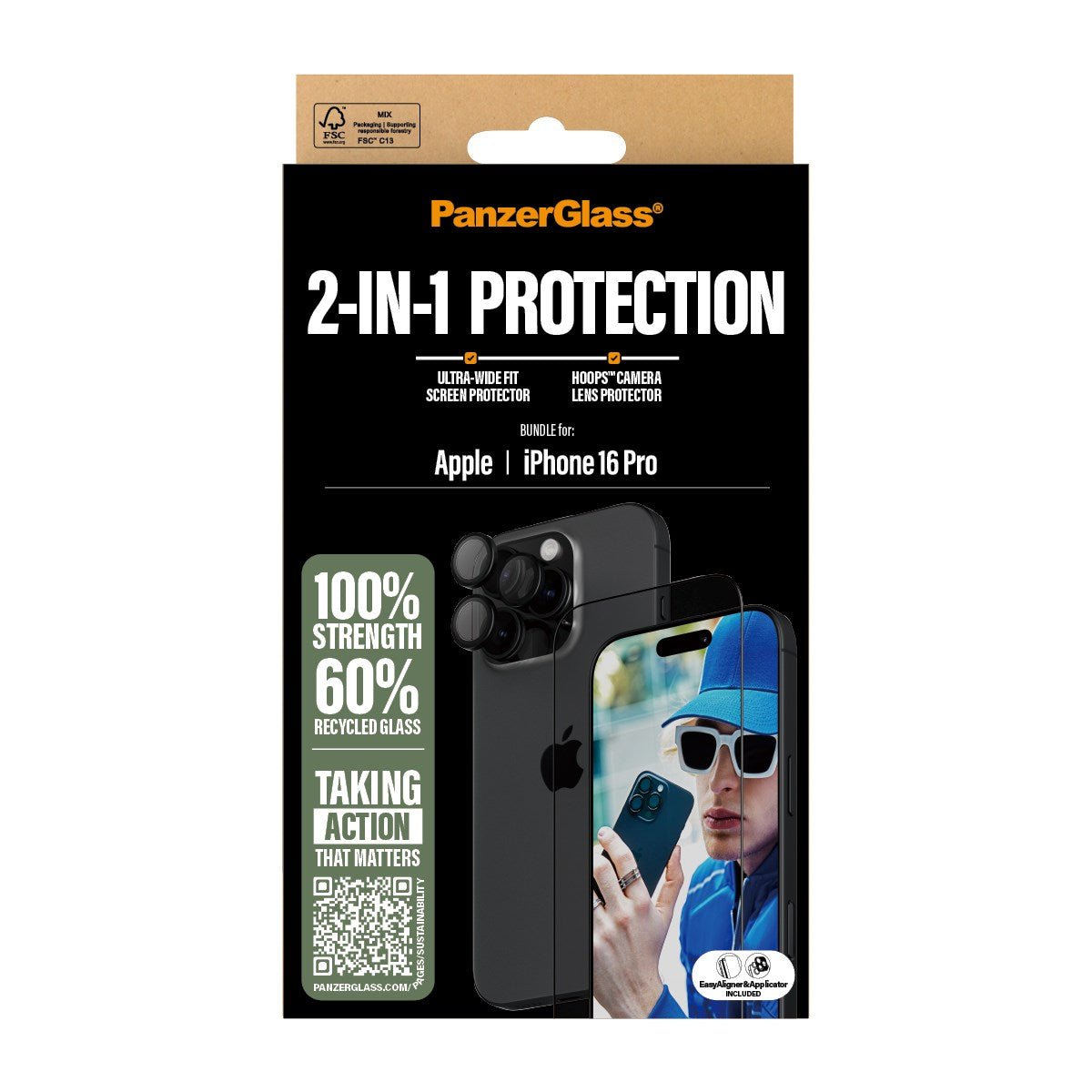 PanzerGlass® 2-i-1 Pakke iPhone 16 Pro